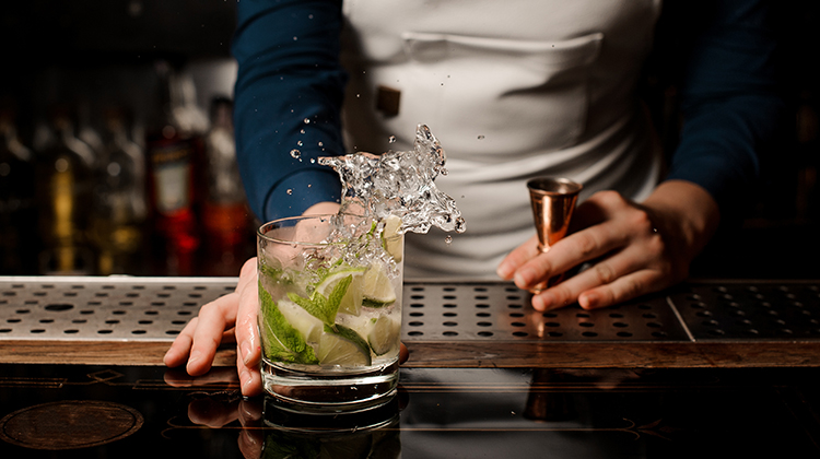 Bartender Making a Drink